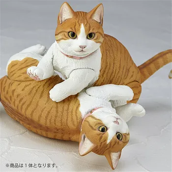 18 cm Anime Kustamo Svītrains Kaķis, Balts Kaķis Īso Kāju Gudrs Kaķis Kustīgām Locītavām Rīcības Attēls pvc Modeļa Rotaļlietu Kolekcija