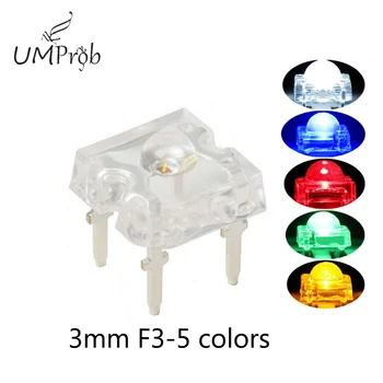 50GAB/daudz 3mm F3 Piranja LED Balta Sarkana Zaļa Dzeltena Skaidrs, 3mmLED Diožu Gaismu Izstarojošās-Diodes 4-pins Piranja LED Spilgtumu Diodos