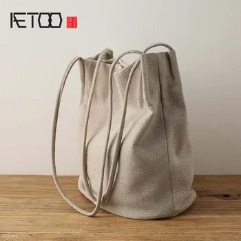 AETOO 2017 jaunu Oriģinālu retro kokvilnas, lina somas sieviešu svaigi stila augstas kvalitātes pleca soma liela jauda, kokvilnas maisiņā