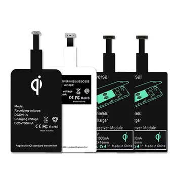 Atbalsta Micro USB Type C Qi Bezvadu Lādētāja Adapteri Indukcijas Uztvērējs Spole Pad Vairumtirdzniecības Dāvanu Jaunākās