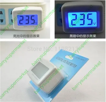 Digitālā Sprieguma mērītājs testeri Voltmetrs AC 100-300V Slēdzi ES Plug Voltu Monitor AC Panle Metru LCD zils apgaismojums