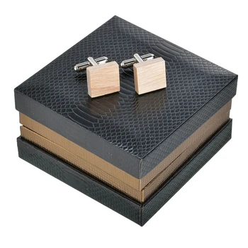 Kastē, kas kvadrātveida koka aproču pogas augstas klases vīriešu francijas biznesa aproces masīvkoka modelis franču piedurknes nagus pasūtījuma dāvanu kastē