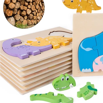 Koka puzle 8 Ievirzes Izglītības Koka Puzles Dzīvnieku Dizains, Formas ar Dinamiskas Krāsas Zēniem un Meitenēm