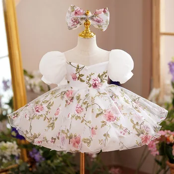Meitene Spānijas Karaliskā Kleita Bērnu Dzimšanas Dienu Kristību Kleitas Bērniem Elegants Ziedu Frocks Meitenes Boutique Puse Vestidos