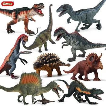 Oenux Simulācijas Jurassic Dinozauru Rotaļlietas Giganotosaurus Velociraptor T-Rex Modeļa Darbības Rādītāji Dino Park Savākt Dekoru, Dāvanu Bērniem