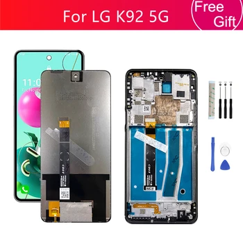 Par LG K92 5G LCD Displejs, Touch Screen Digitizer Montāža Ar Rāmi LG K92 Lcd LMK920 Nomaiņa Remonta Daļas 6.7