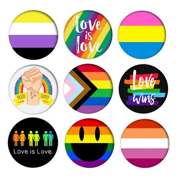 Varavīksnes Žetons Falg Sirds LGBT Dizaina Metāla Gudrs Adatas Nonbinary Genderfluid Geju Broša Mīlestība un Miers, Rotaslietas, Biseksuāļu Pansexual