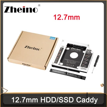 Zheino Alumīnija 12.7 mm 2nd HDD, SSD Caddy 2.5 SATA uz SATA Rāmītis Caddy HDD Gadījumā Adapteris Bay notebook Portatīvie CD/DVD-ROM